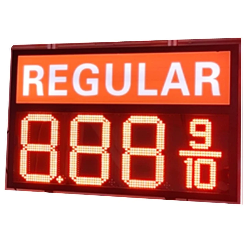 

Outdoor regular diesel unleaded gas station remote control 7 segment LED display changers gas price sign