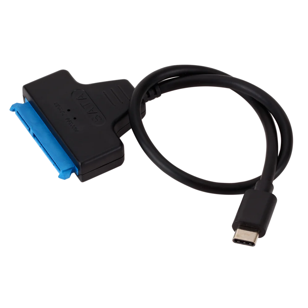 Adaptador SATA a USB C USB 3,1, Cable tipo C a SATA, transmisión de datos de alta velocidad de 6Gbps para disco duro HDD de 2,5 pulgadas, adaptador SATA