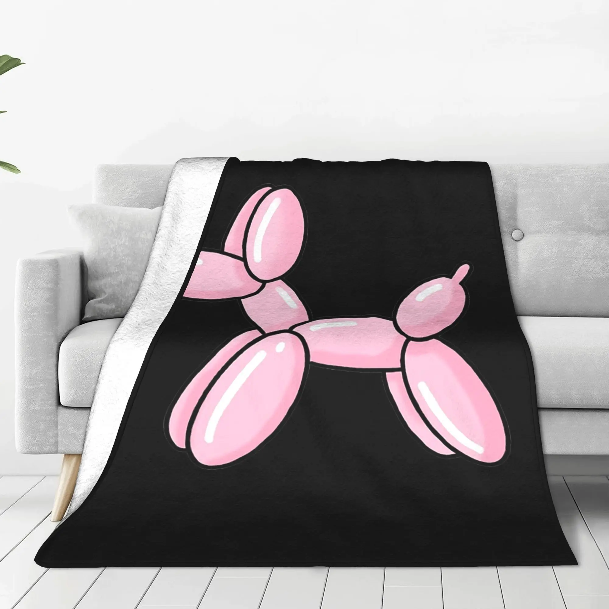 

balloon dog pink Blanket Warm Fleece Sofa Throw Blanket for Couch Bedding Travel Throws Bedspread Quilt