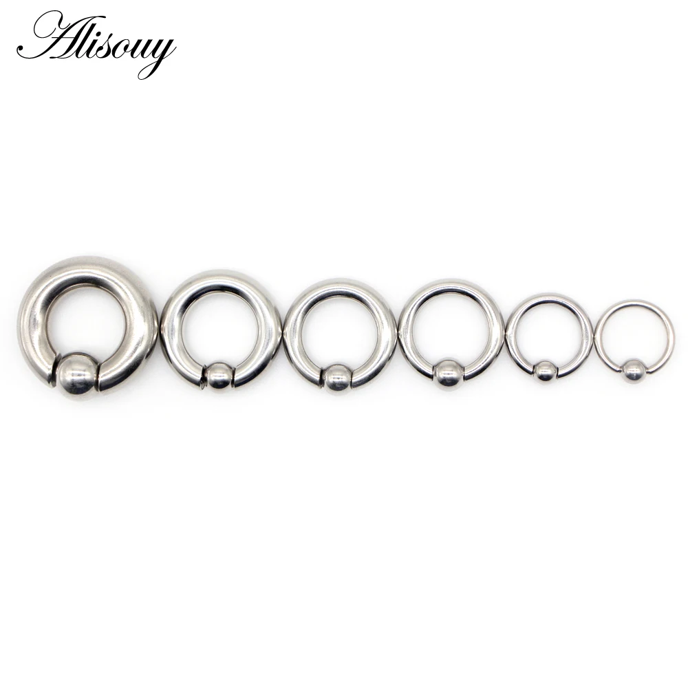 Alisouy 1PC 316L Surgical Stainless Steel Circular Barbells full size Round Lip Ring Eyebrow Nose Studs Body Piercing Jewelry