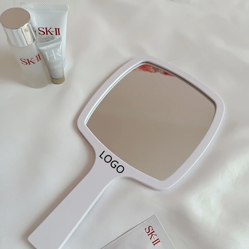Wholesale Custom Logo Small Metal Double-sided Makeup Mirror with Desktop Folding Mirror with Lamp