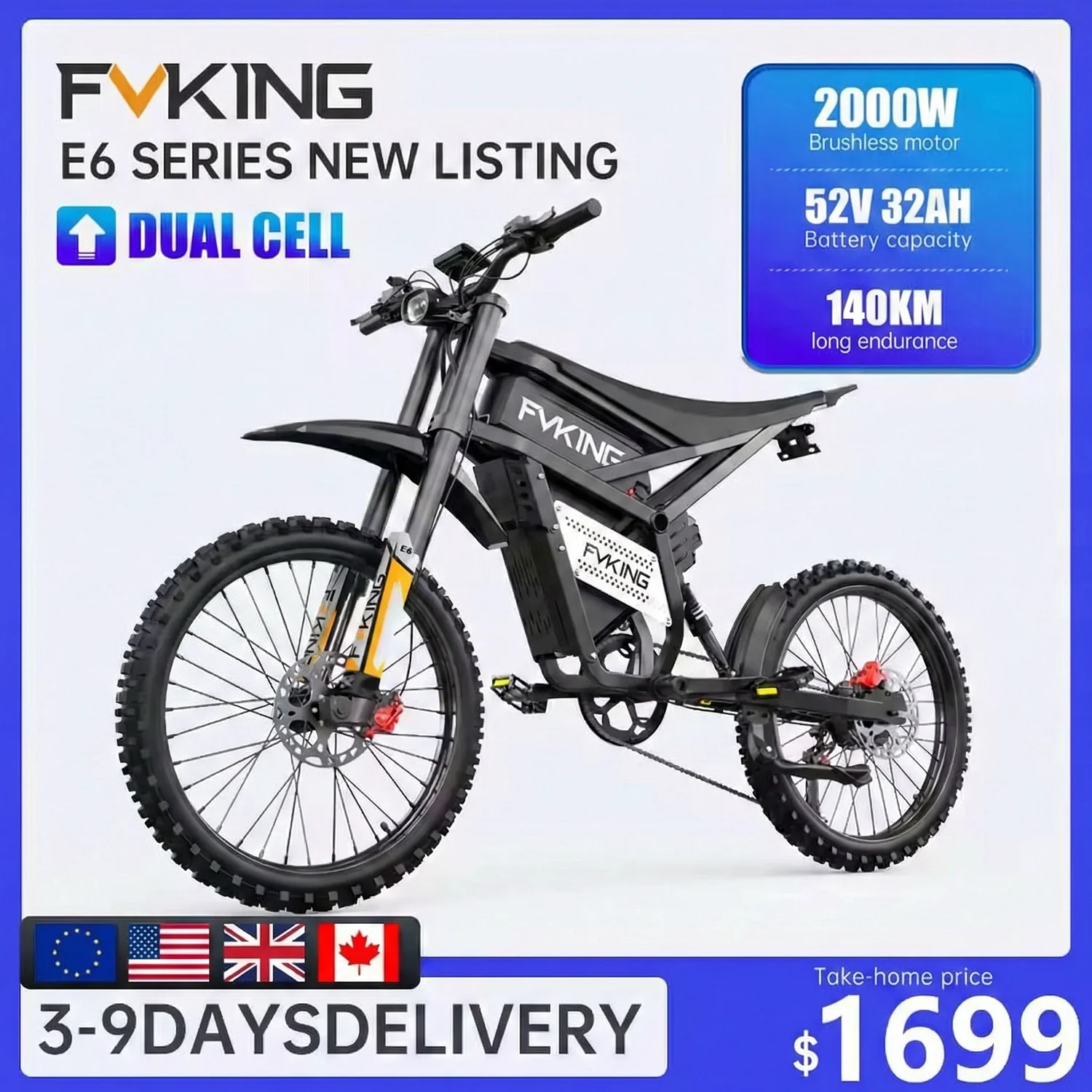 FVKING E6 La Vélo Électrique de Luxe pour les Voyageurs Exigeants