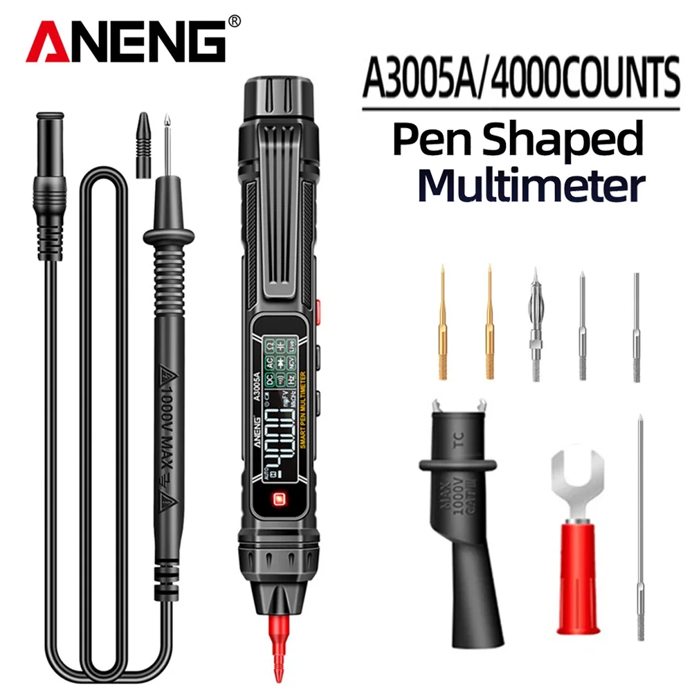 ANENG A3005A 4000 Counts Professional Digital Multimeter Pen AC/DC Voltage Meter Diode Hz Cap Ohm Tester Smart Measuring Tool