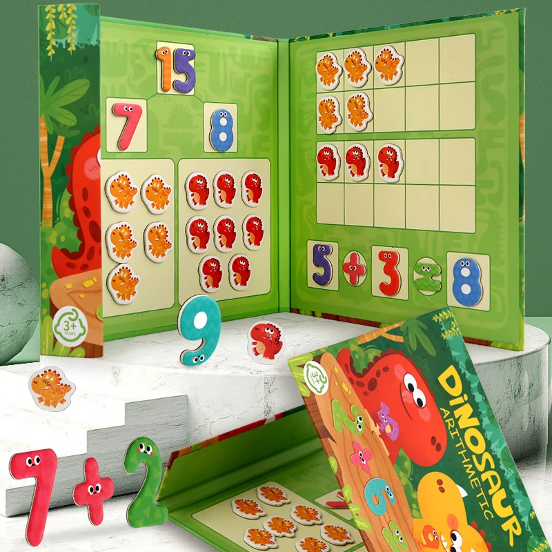 Kids Houten Wiskunde Onderwijs Montessori Tellen Game Early Learning Educatief Speelgoed Magnetische Puzzel Speelgoed Voor Kinderen 2-4 Jaar oude