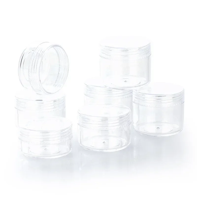 10Pcs 10/15/20g Small Empty Cosmetic Refillable Sample Bottles Plastic Eyeshadow Makeup Face Cream Jar Pot Container Storage Box