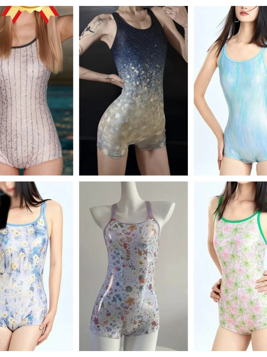 

2026 New Speed Suit Swimsuit Women's Fashionable Flat Angle Cover Belly Slimming Professional One-Piece Swimming Costume