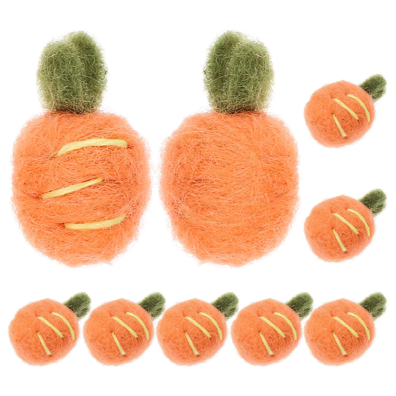 

10Pcs Carrot Hairpin Cute Felt Craft Starter Kits DIY Handmade Hair Clip Craft Accessories for Felt Pom Pom Balls