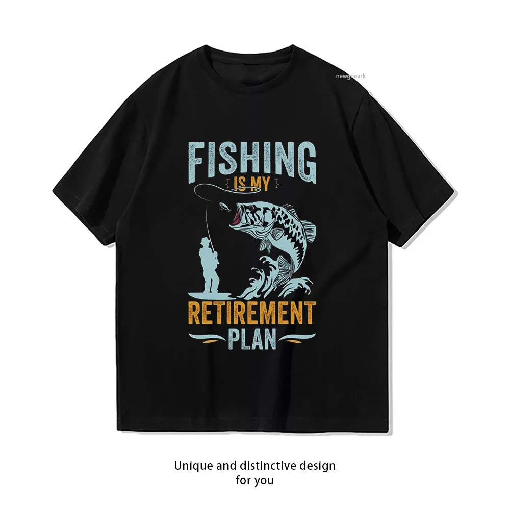 Fishing Retirement Plan T-shirt Woman Man Casual Cotton Printed T Shirts Adult Streetwear Camisetas Tops