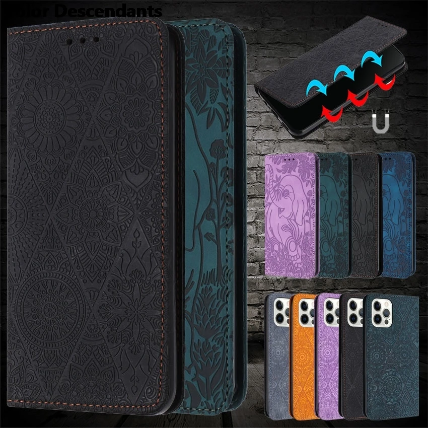 A25 A35 A55 5G Case Mandala Totem Leather Magnetic Case on for Etui Samsung Galaxy A25 A55 A35 A15 A05S Flip Phone Cover Fundas