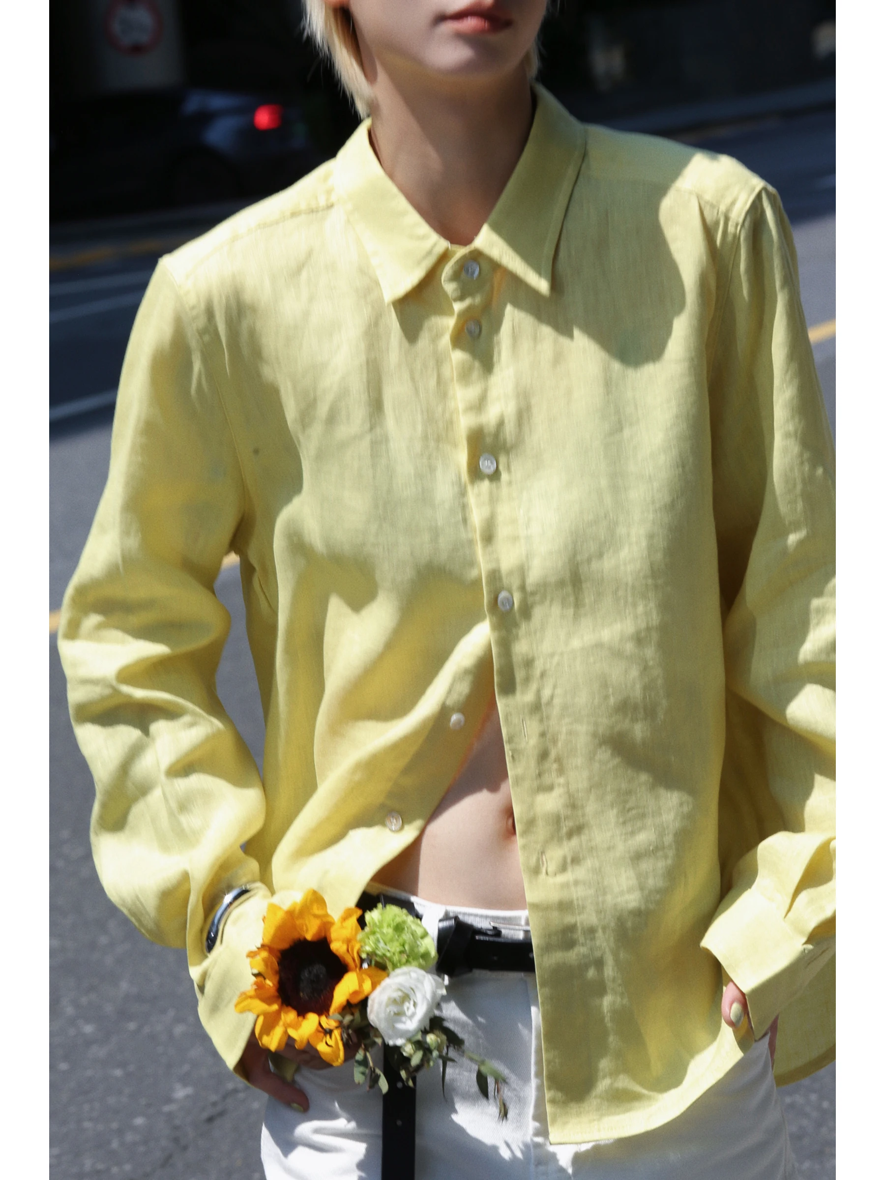 

Рубашка Holalem с индивидуальным кроем плеч, льняная, с длинным рукавом, для защиты от солнца, дышащая, элегантного силуэта, женская повседневная рубашка