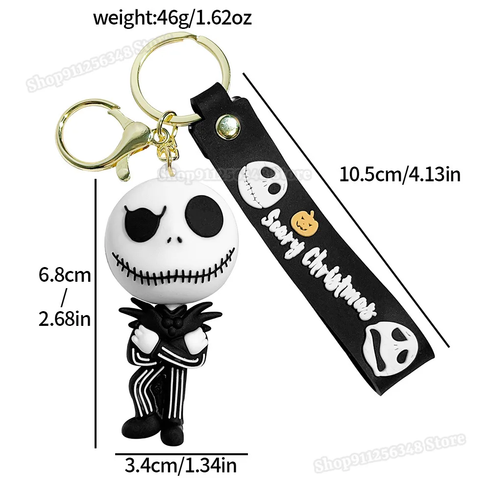 O pesadelo antes do natal jack skellington anime figura chaveiros disney dos desenhos animados pvc chaveiros 2025 novos chaveiros ornamento