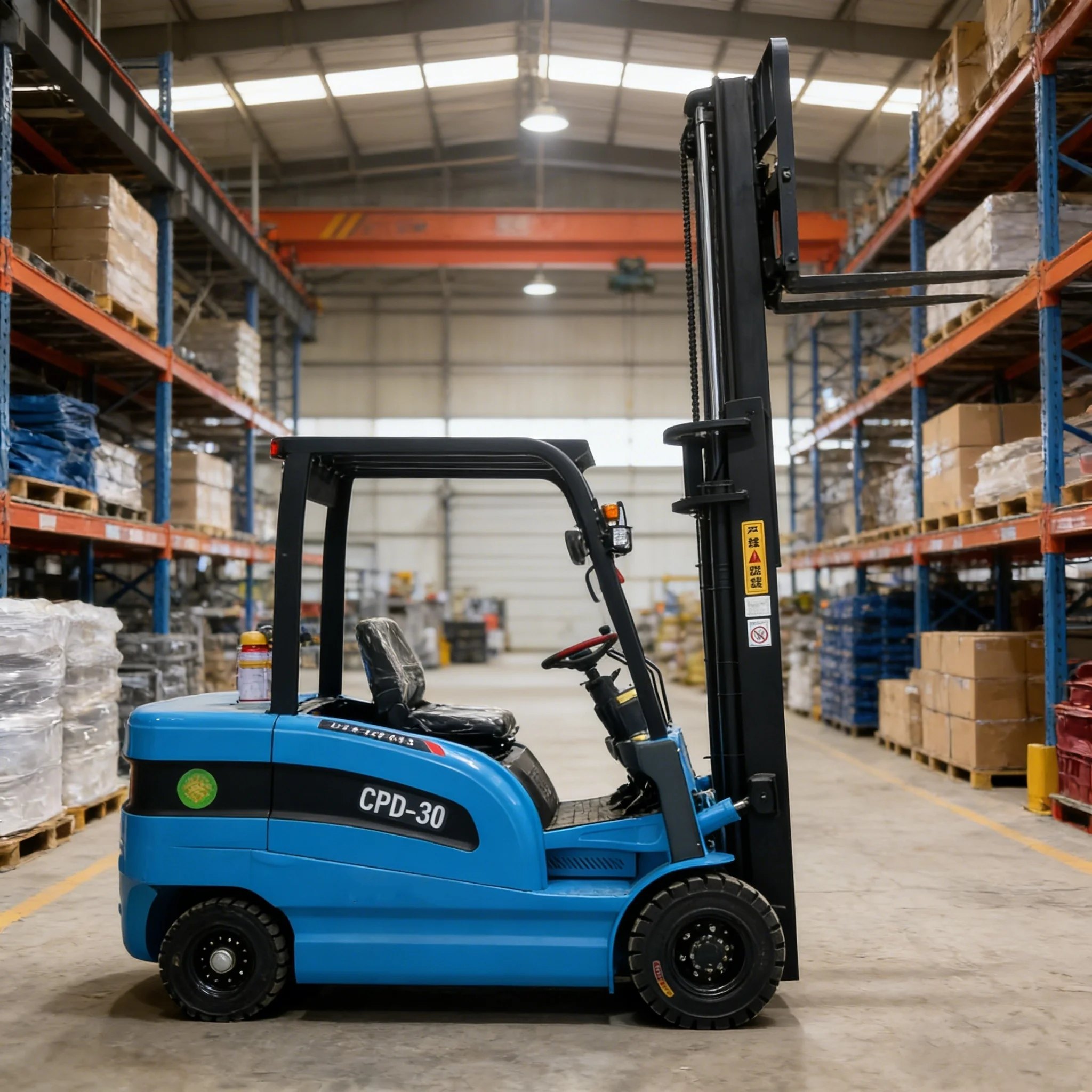 Latest Dual-Front-Wheel Electric Forklift 2.5 Ton Capacity Electric Forklift Load Capacity for Storage Warehouse & Manufacturing