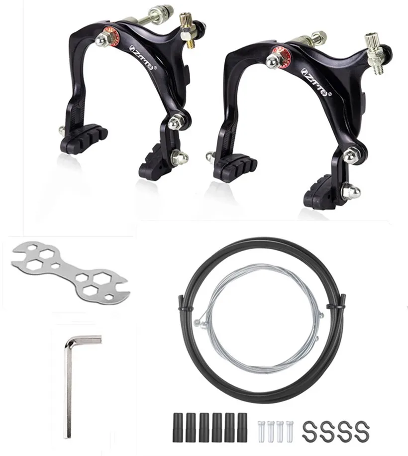 

Bicycle Brakes Set Long Arm Pliers C Brake Calipers Brake Side Pull Caliper With Brake Lever and Wire For Cruiser City Bike