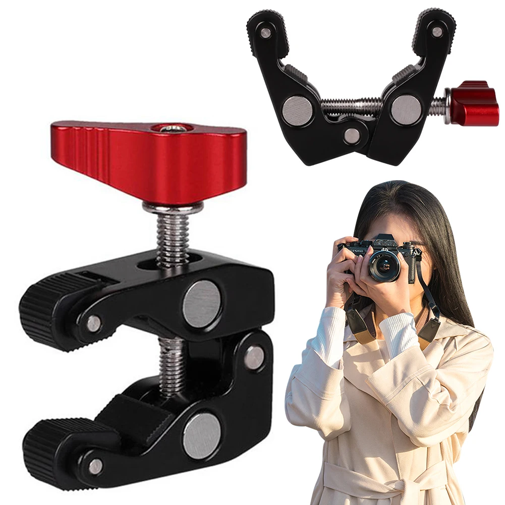 Magic Arm Clamp with 1/4in 3/8in Hole Photography Super Clamp Super Holder Stand for Studio Flash Light Camera Tripod Monopod