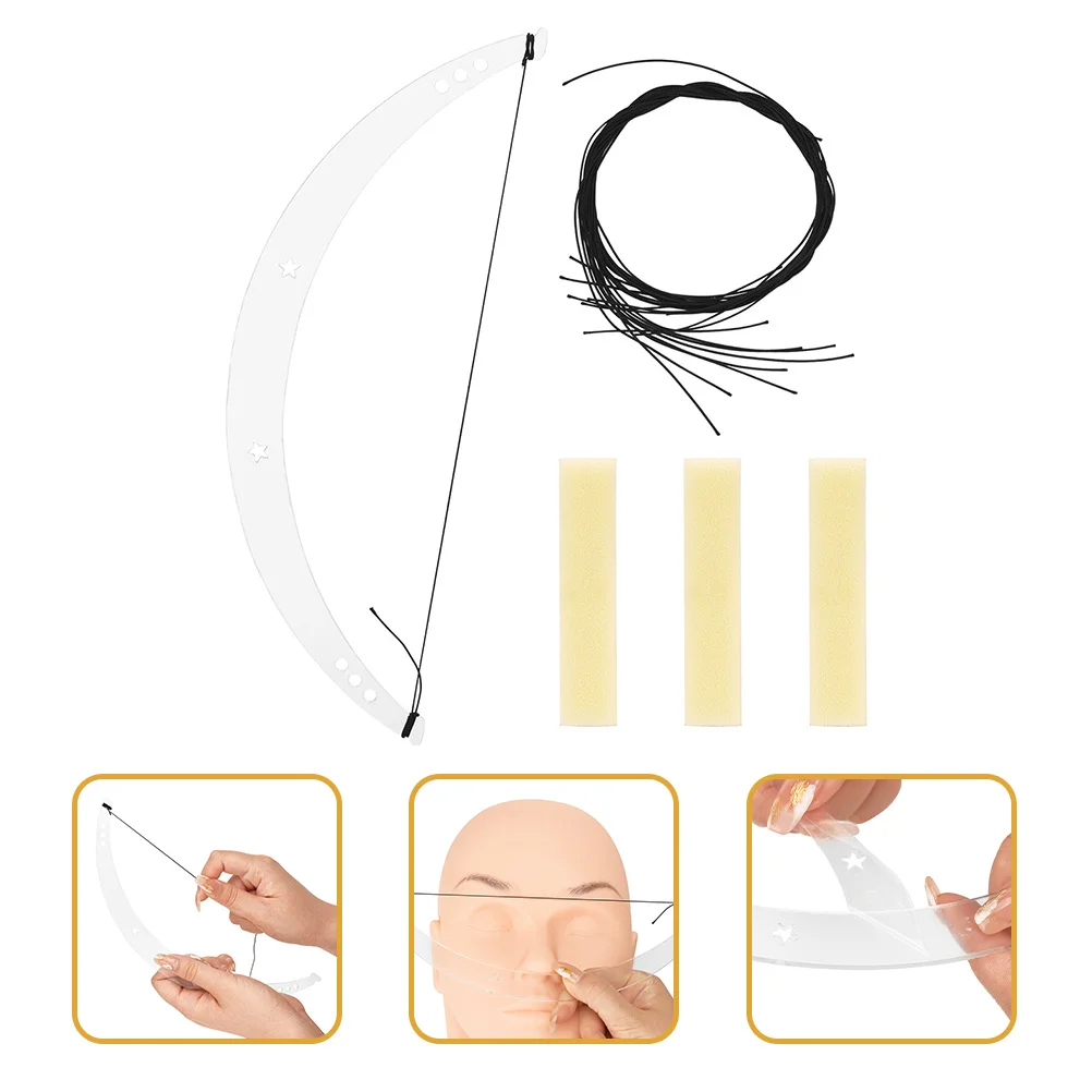 전문적인 눈썹 자, 보우 디자인 아크릴 눈썹 모양 만들기 도구, 정밀한 눈썹 위치 지정용