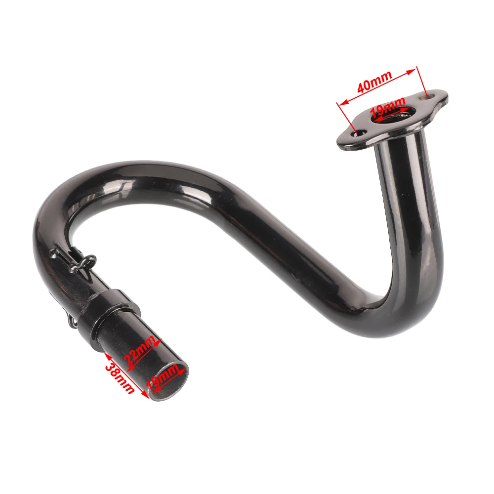 Motorcycle Exhaust Pipe Black Curved Motorcycle Muffler Exhaust Systems for 50cc 80cc 2-stroke Bicycle Motorcycles Accessories