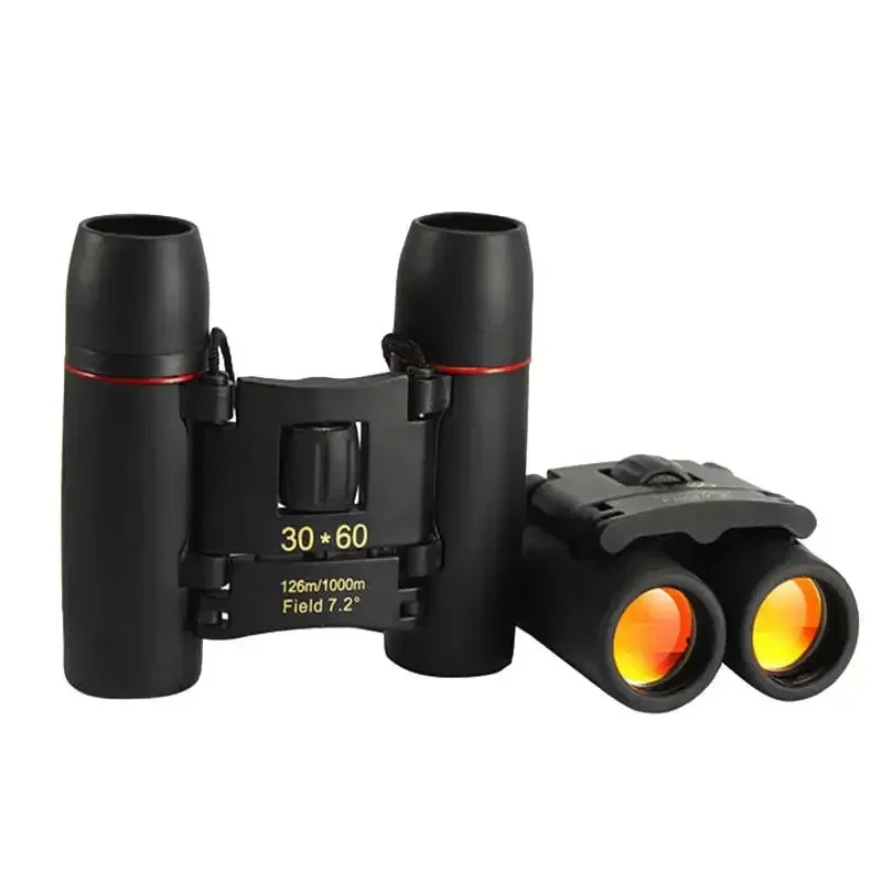 Jumelles compactes 30x60 à zoom longue portée 1000m, télescope mini HD pliable puissant, optique pour la chasse, les sports, le camping, le tourisme, les activités de plein air