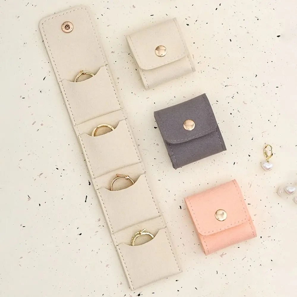 Light Luxury Velvet Jewelry Display Bag Container Storage Case Necklace Ring Packing Bag Foldable Earrings Organizer Women