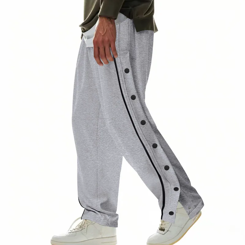 

American autumn and winter heavy men's hip-hop high street trend basketball breasted tear sports casual large size sweatpants
