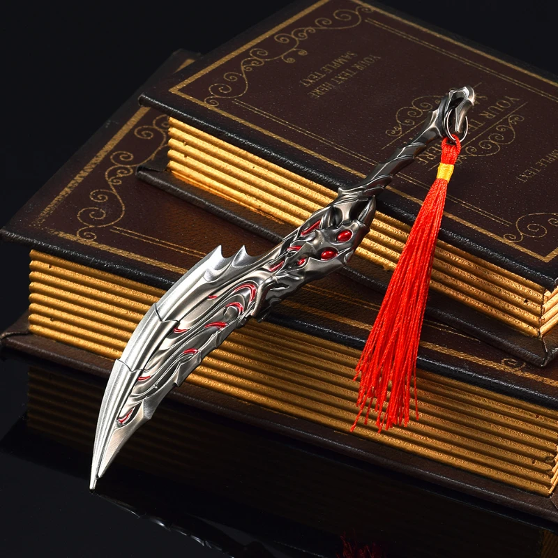 19 سنتيمتر/7.48in سكين الشجاعة سلاح Balisong لعبة الطرفية المخرب نموذج معدني سيف ساموراي الدعامة الحرفية هدية سطح المكتب لعبة مزخرفة