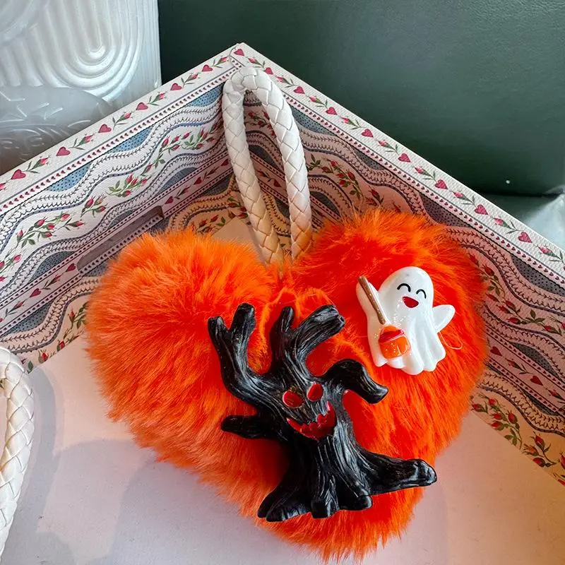 Schattige pluche hart Halloween sleutelhanger hanger Lanyard telefoonriem knuffel tas hang ornament rugzak charme sleutelhanger girly geschenken