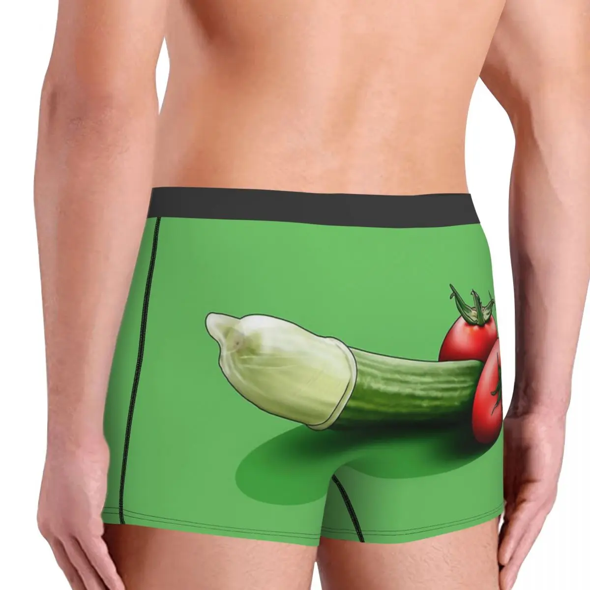 Food Porno Cucumber Funny Design Underpants Cotton Panties Men\'s Underwear Print Shorts Boxer Briefs