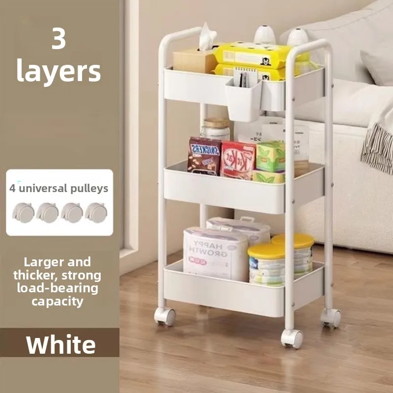 

Многофункциональная тележка-стеллаж для хранения с колесами, многоярусная, для кухни, спальни, ванной комнаты, для организации пространства