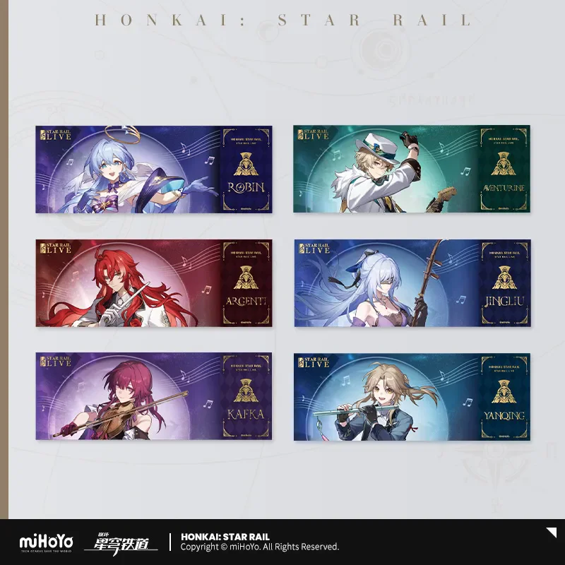 

[Genuine] Honkai Star Rail Official Merch miHoYo Original Authentic LIVE Series Laser Tickets Robin Aventurine Argenti Cosplay