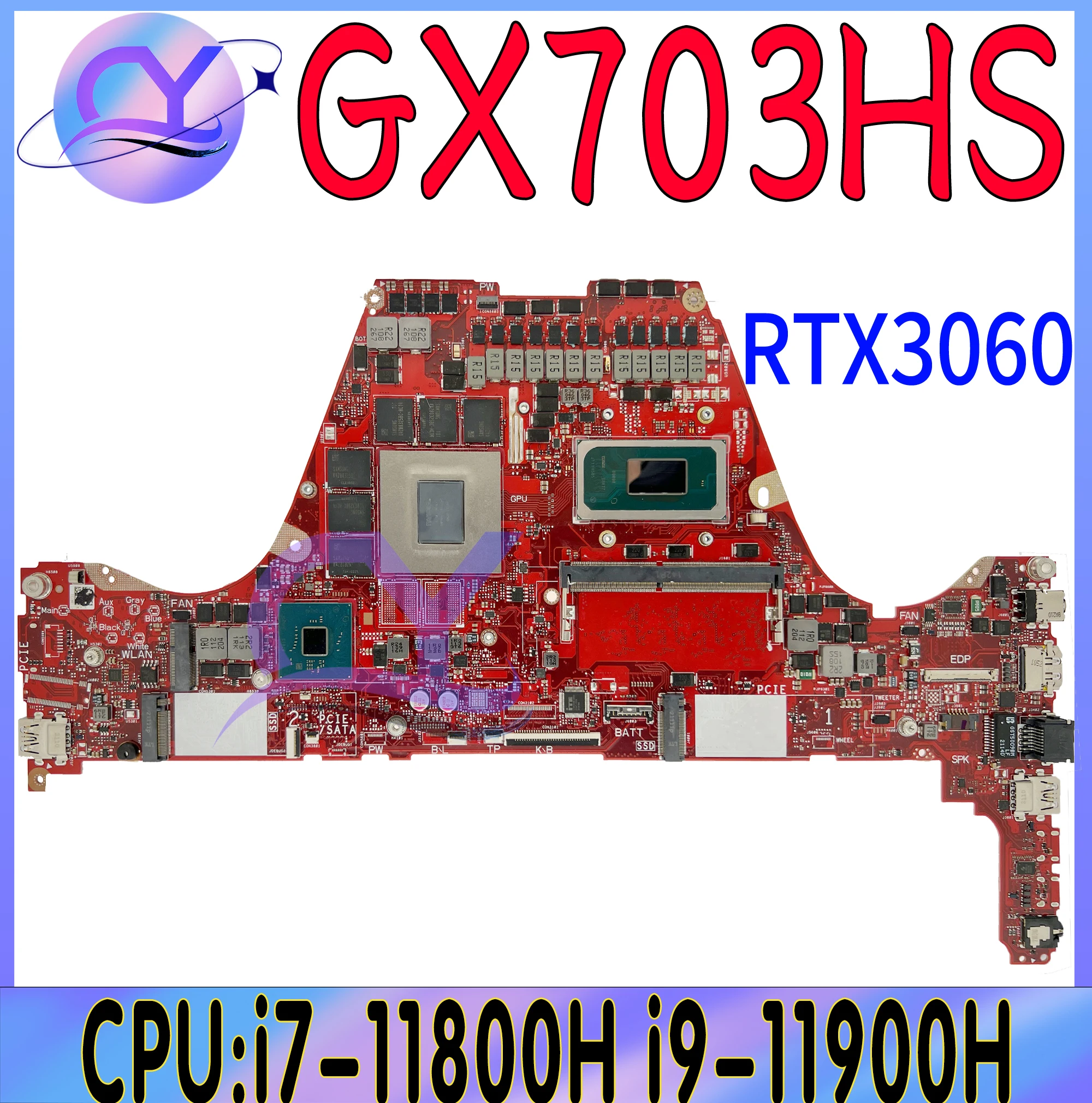 

GX703HS Mainboard For ASUS ROG Zephyrus S17 GU603HM GU603HR GX703HM GX703HR GX703H GU603HE Motherboard i7 i9-11th RTX3060/V6G