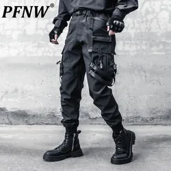 PFNW Autumn New Men's Darkwear Design Fashion Functional Ribbon Cargo Pants Spring Tactical Overalls Leggings Trousers 12Z1907