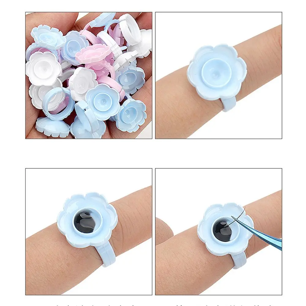 100 個小さなメイクアップツールキット美容アクセサリーつけまつげツールオーガナイザー用品接着剤リンググラフトスーツリングホルダー