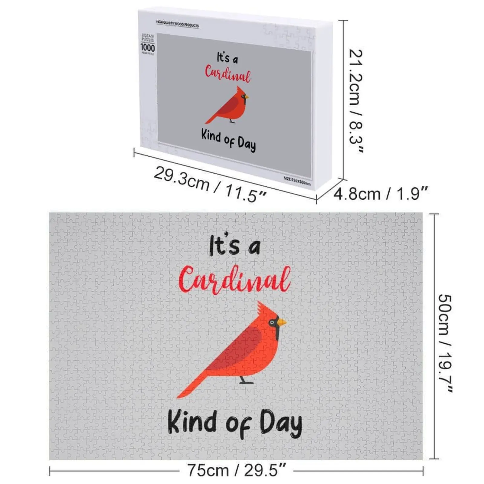 È un tipo cardinale di giorno Puzzle personalizzato per bambini Animali in legno Puzzle per adulti in legno