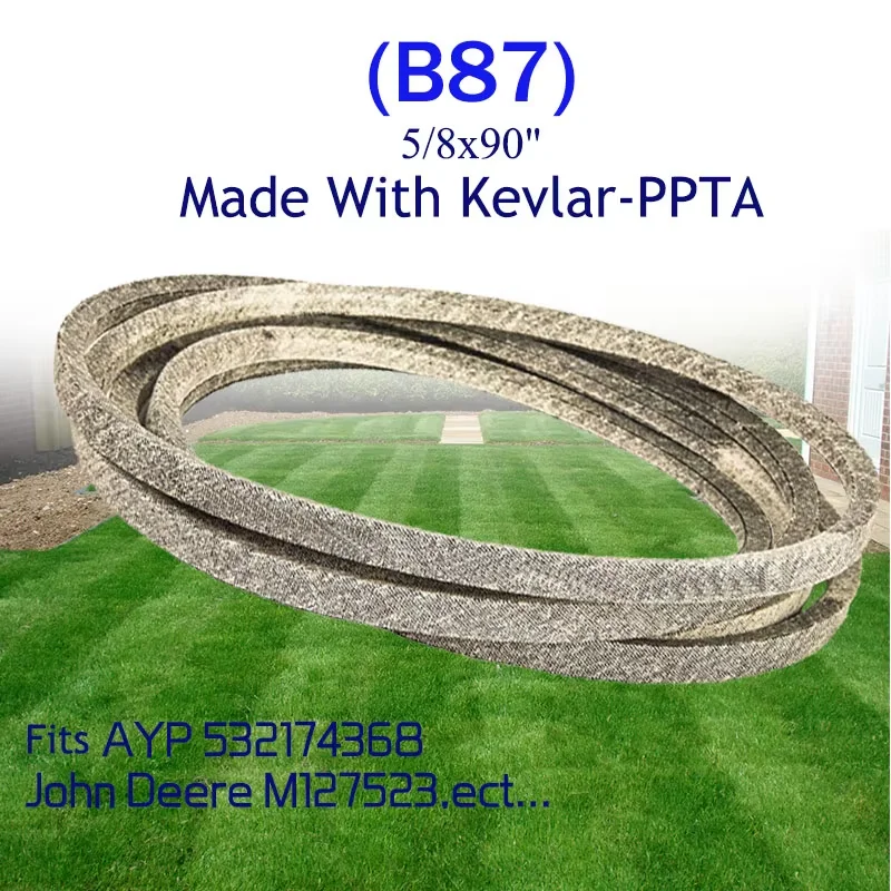 B87 Kevlar Lawn Mower Drive Belt 5/8x90 Compatible with AYP 532174368 and J/ohn Deere M127523