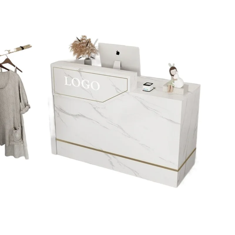 

Checkout page Small clothing store counter Simple modern curved front Reception desk Beauty salon Free
