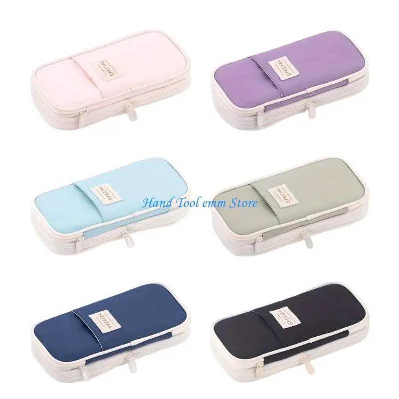 

H37F Korean Styles Pencil Case Large Capacity Pencil Box Simple Pen Bag School Office Supplies For Students Storage