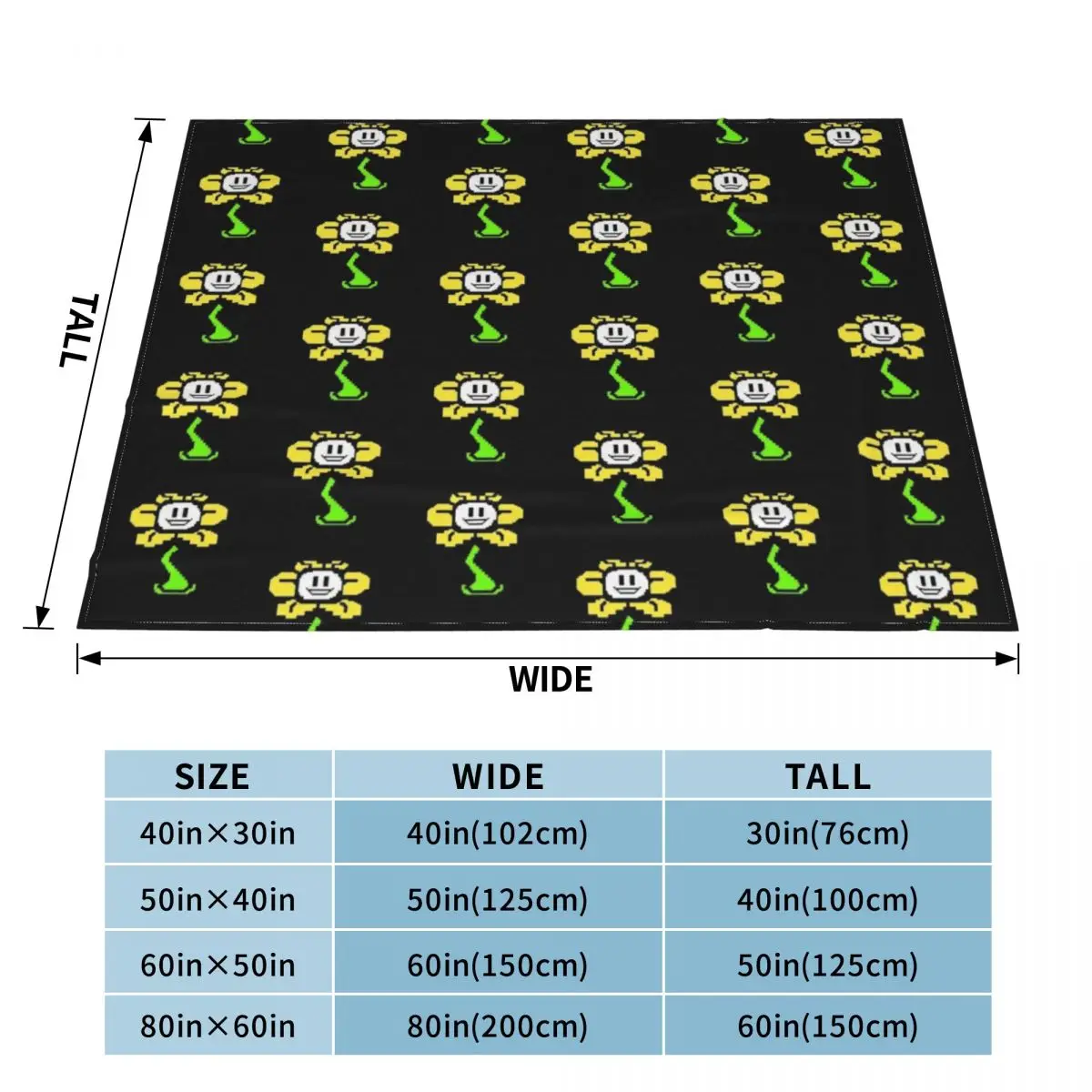 Undertale Flowey Throw Blanket Polar Sofa Blankets