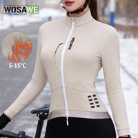 WOSAWE Womens Fleece Bike Coat Winter Thermal Cycling Jackets Windproof Reflective MTB Bicycle Windbreaker
