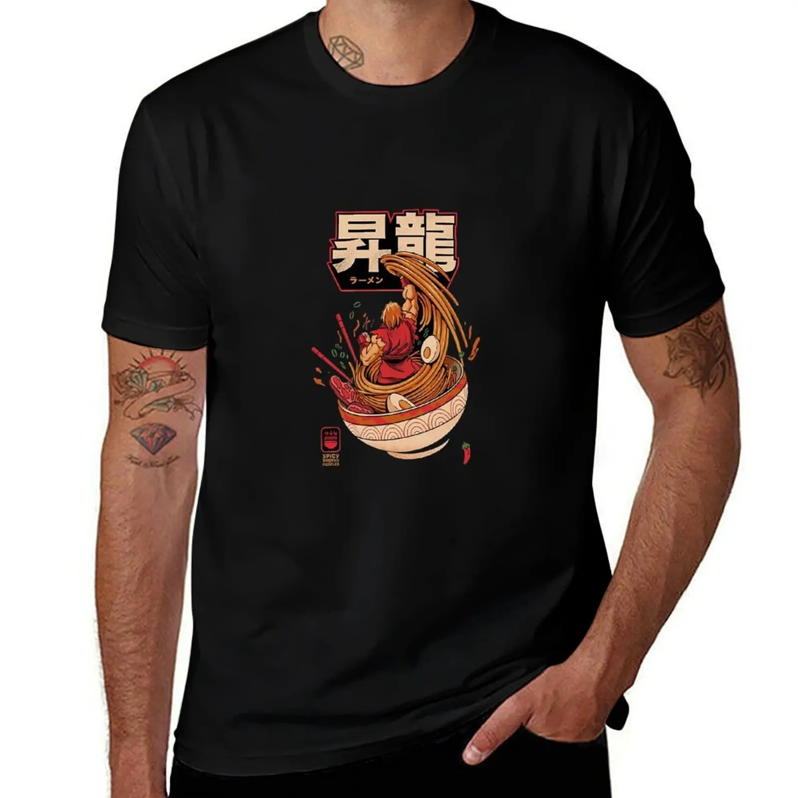 Ken Masters Ramen-Camiseta clásica Street Fighter, paquete de camisetas para hombre, Camiseta de algodón blanco 100%