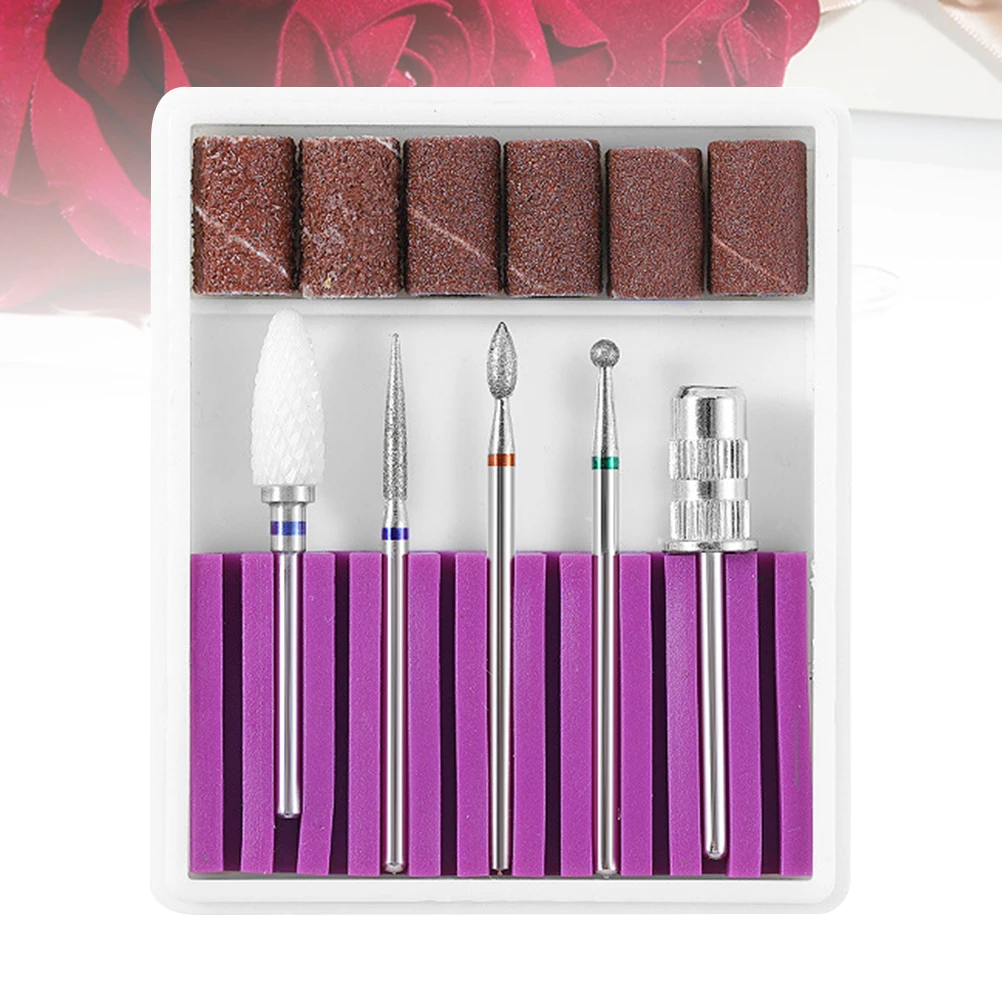 

1Set Nail Drill Bits Set Sturdy Tungsten Steel Purple Manicure Grinding Head Kit for Natural Artificial Nails Electric File
