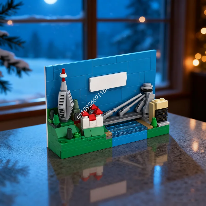 

200 шт. MOC Bratislava Brickcard Freestyleed Модель Строительные блоки Рождественский подарок Архитектура DIY Креативные игрушки Идея Кирпич Дети