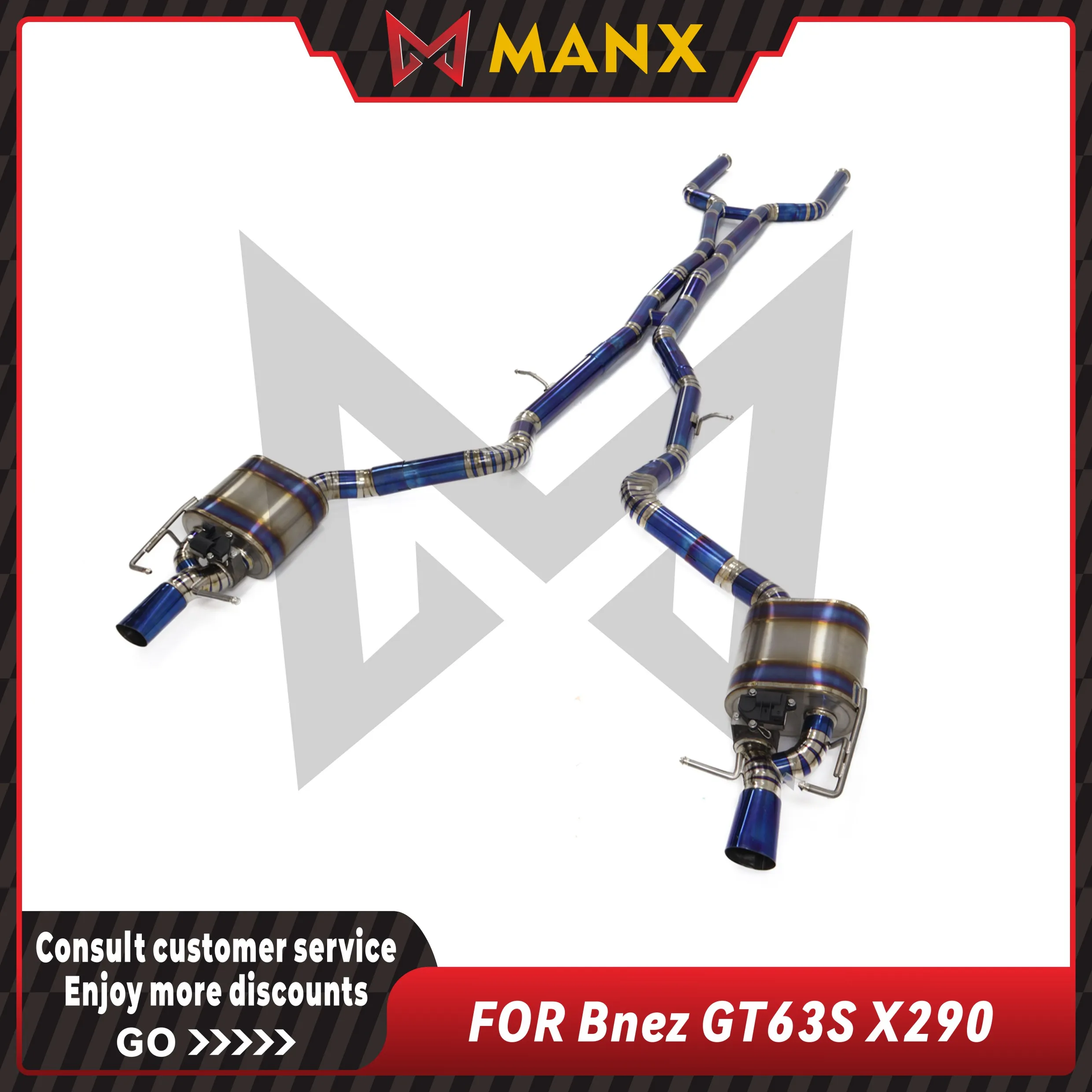 

MANX Catback Suitable for Benz AMG GT63S X290 V8 4.0T 2018+ Titanium alloy Performance Car Exhaust System Muffler With Valve