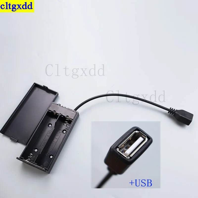 Cltgxdd 1 مجموعة 18650 2 فتحة مع غطاء التبديل خرطوشة البطارية PH2.0/XH2.54/USB/DC/SM/DuPont مع إبرة وحامل بطارية الكابل #6