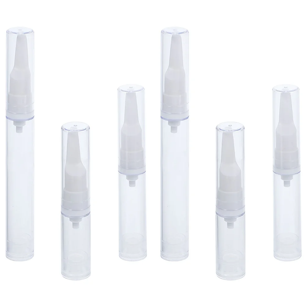 

6 pcs Travel Empty Pump Dispenser Bottles 5ml 10ml 15ml Refillable Airless Plastic Lotion Cream Eye Bottle Mini Toiletries