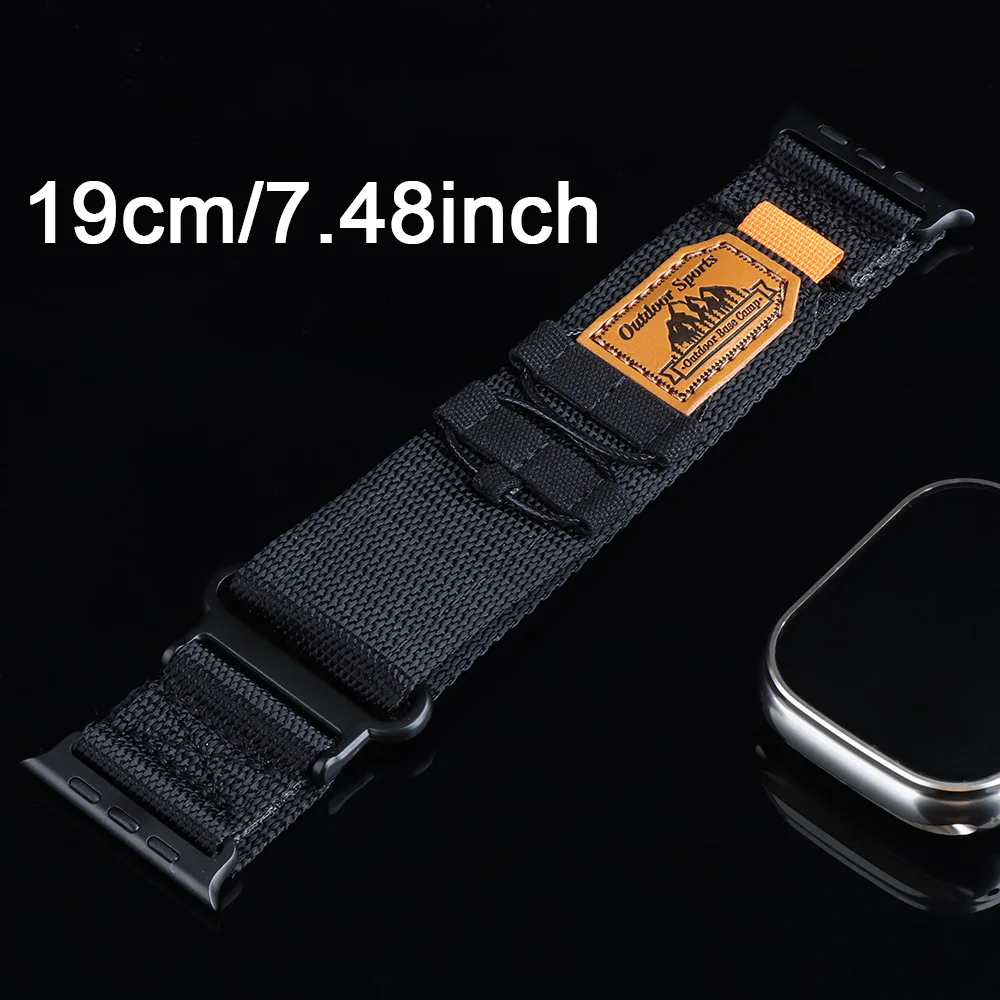 Nylon Loop Men Band for Apple Watch Band Ultra 2 49mm 42mm 44mm 45mm Breathable Wide Strap iWatch Series SE 9 8 7 6 5 4 3
