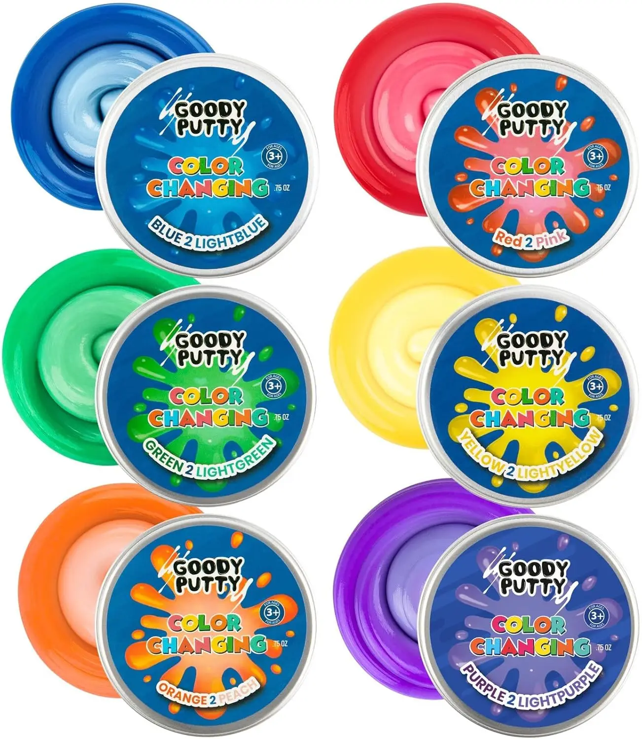 

Heat Sensitive Color Changing Putty Toy for Kids Stress Relief, ADHD Fidget Sensory Therapy