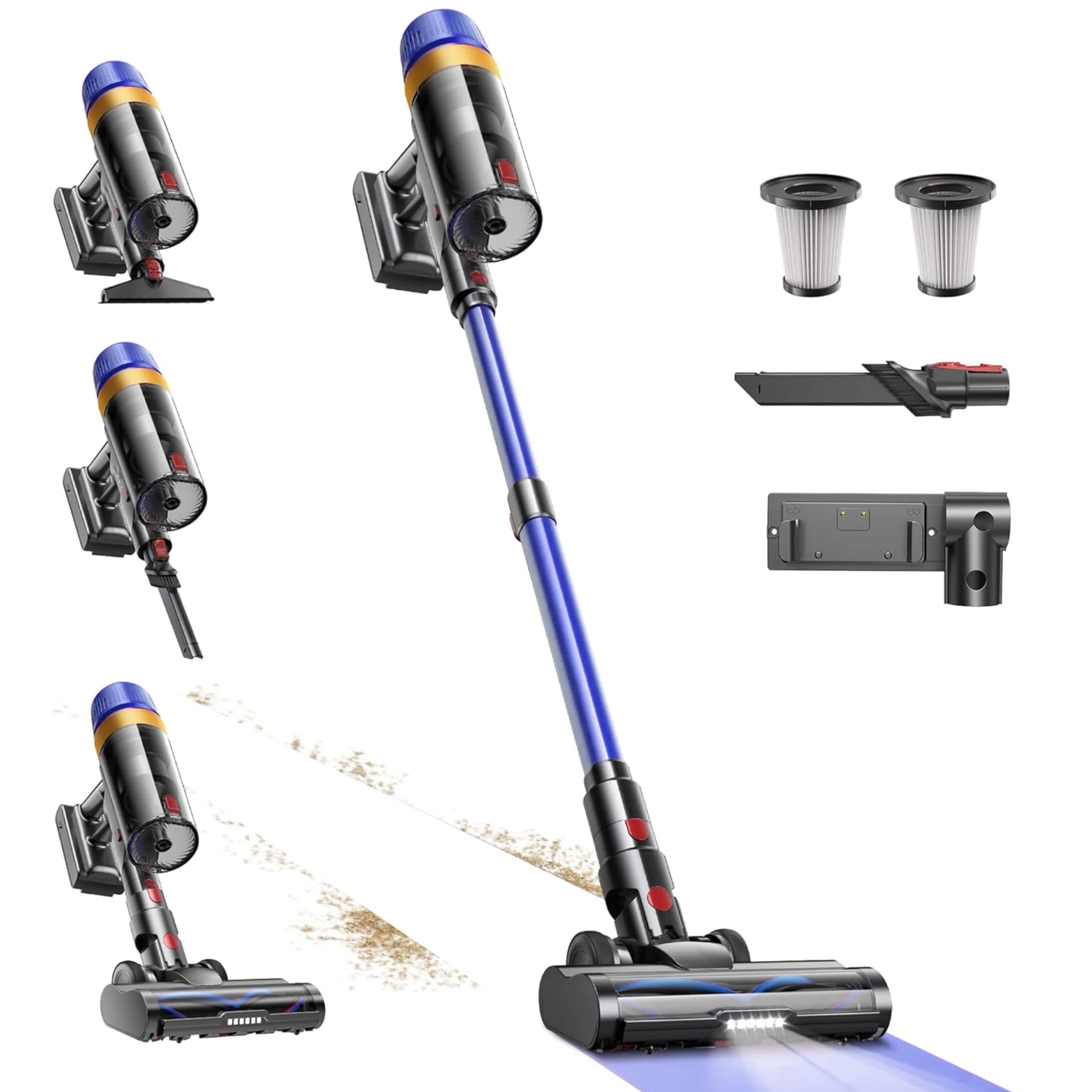

Cordless vacuum cleaner, 400W with self-standing and smart screen, suitable for household/pet hair/carpet/floor