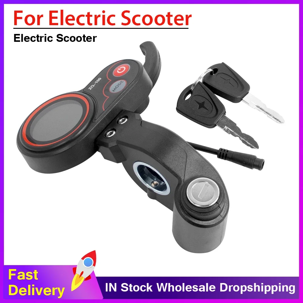

ZQ-100 Mileage Meter 6 Pin Dashboard Throttle For Electric Scooter LED Display Instrument With Key Speed Adjustable Accessories