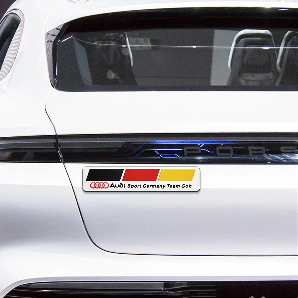 For Audi Sline A1 A2 A3 B5 8P 8V 8L RS8 RS3 RS4 RS5 RS6 S1 S2 S3 S5 1PCS 3D Aluminum Car Body Rear Trunk Tail Stickers Valve Cap view 5