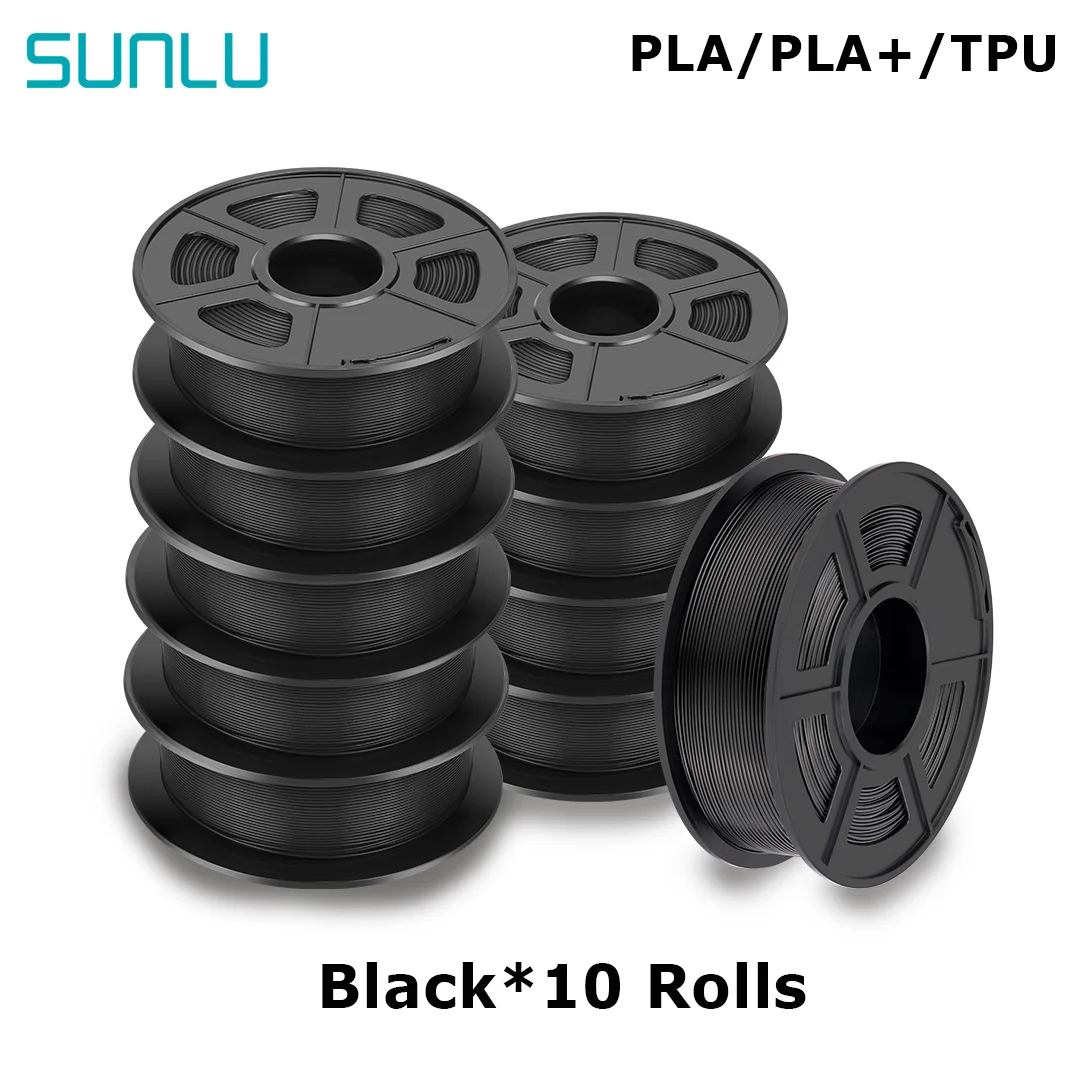 SUNLU PLA PLUS Filament 5/10KG 3D Printer Filament pla +/Pla/Tpu 10pcs 0.5/1KG Roll 1.75MM ±0.02MM Filament Extruder 3D Pen FDM