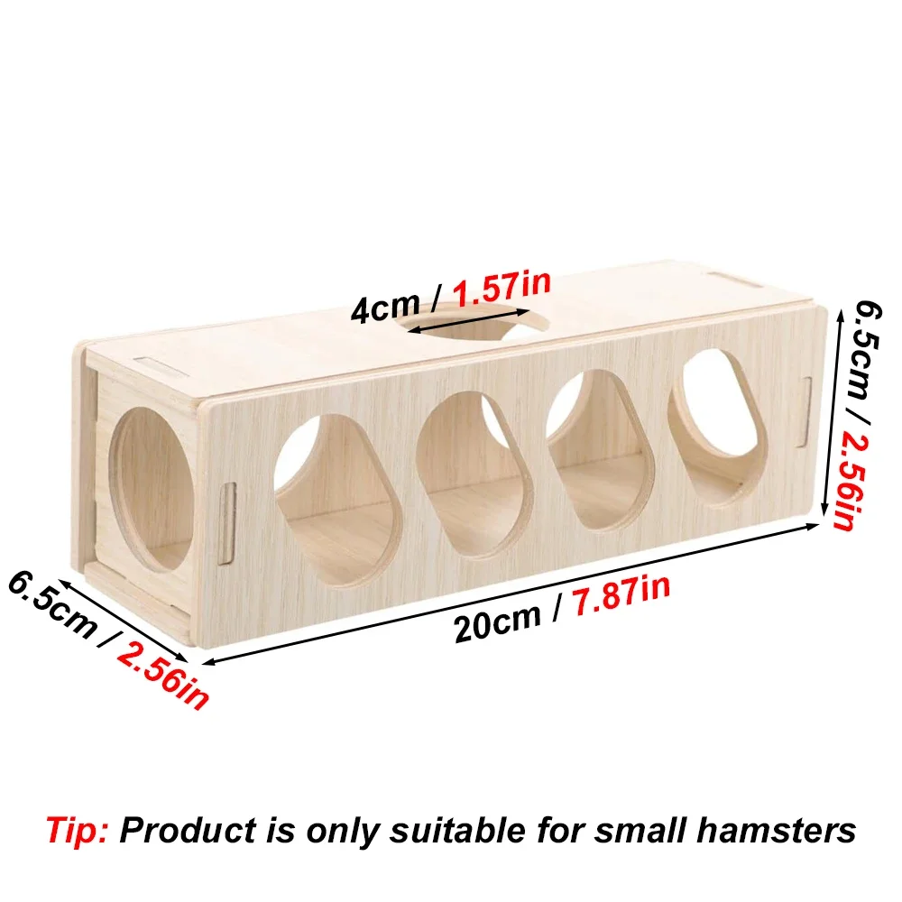 Wooden 1 pc Hamster Tunnel Escape Toy Maze Hideout Tube Chew Toys Teeth Grinding Toys for Small Animal Pet Hamsters Guinea Pigs